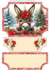 Poinsettia donkey easel topper and layered stopper(no base) 3