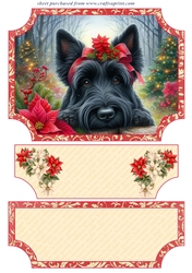 Poinsettia Scottie easel topper and layered stopper (no base) 1