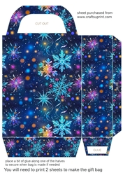 Blue snow gift bag 3
