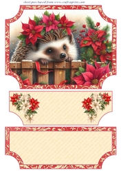 Poinsettia hedgehog easel topper and layered stopper(no base) 2