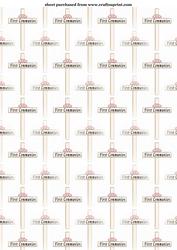 Pink Hearts White Cross First Communion Backing