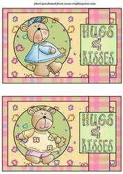 2 Hugs and Kisses Bear Toppers Set 1