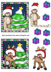 Santa Bear and Ruddy Christmas Toppers