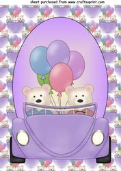 Birthday Bears in Car Topper