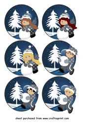 6 Building a Snowman Toppers