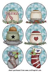 6 Blue Christmas Decoration Toppers