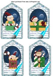 4 Christmas Babies Tag Toppers