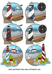 6 Lighthouse Themed Toppers