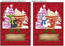 2 Red Winter Warmer Card Fronts