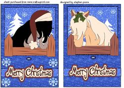 2 Blue Christmas Pony Card Fronts 1