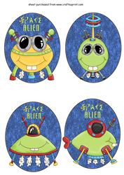 4 Space Alien Toppers