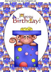 Birthday Monkey Topper 4