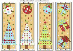 4 Christmas Decoration Bookmarks/toppers 1