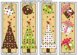 4 Christmas Decorations Bookmarks/toppers 2
