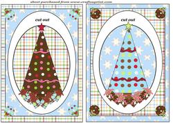 Chocolate and Blue Christmas Dangler Card Fronts