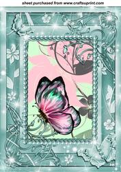 Green and Pink Floral Butterfly Topper 2