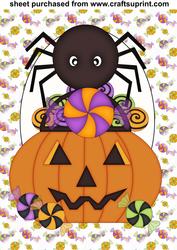 Spider and Candy Pumpkin Topper 1