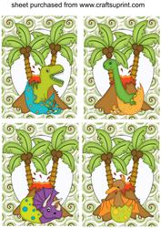 4 Baby Dino Toppers
