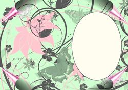 Green and Pink Butterfly Edge Curl Insert