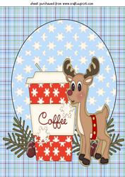 Reindeer Coffee Christmas Topper
