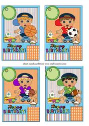 4 Little Boy Birthday Toppers