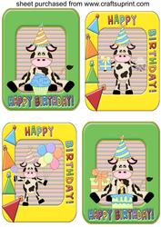 4 Cute Birthday Cow Toppers