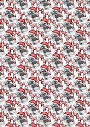 Red Christmas Cat Backing Sheet 1