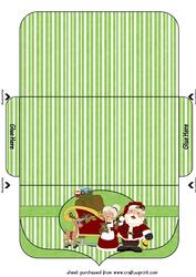 Green Santa Christmas Money/voucher Wallet 3