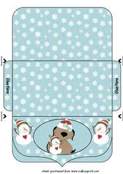 Christmas Snowman Puppy Money/voucher Wallet