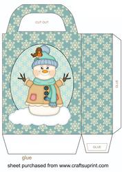 Blue Snowman Gift Bag 3