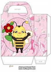 Cute Pink Floral Bee Gift Bag 2