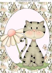 Cute Floral Cat Topper 1