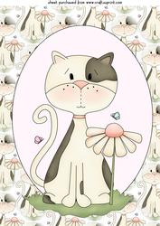 Cute Floral Cat Topper 2