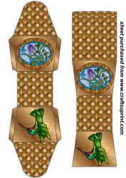 Gold Stained Glass Floral Gift Box