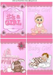 4 New Baby Girl Toppers