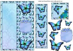 Blue Butterfly Bookmark Card Front
