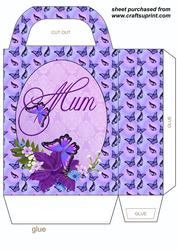 Purple Floral Butterfly Mum Gift Bag