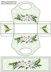 Green Lilies Gift Bag and Topper/bookmark Sheet