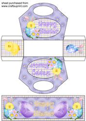 Lilac Easter Basket with Topper/bookmark