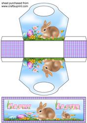 Easter Bunny Gift Basket with Topper/bookmark