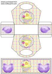 Easter Chick Gift Basket with Topper/bookmark 2