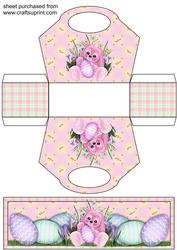 Pink Easter Bunny Gift Basket with Topper/bookmark 1