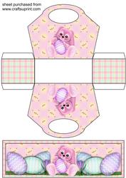 Pink Easter Bunny Gift Basket with Topper/bookmark 2