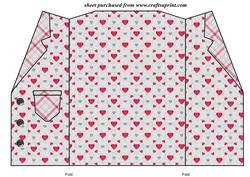 Red and Grey Hearts Jacket Card Blank