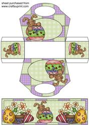 Chocolate Easter Bunny Gift Basket with Topper/bookmark 2
