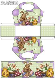 Chocolate Easter Bunny Basket with Topper/bookmark 3