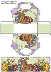 Chocolate Easter Bunny Basket with Topper/bookmark 4