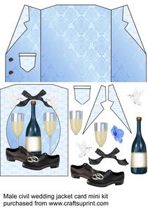Male Civil Wedding Jacket Card Mini Kit 2