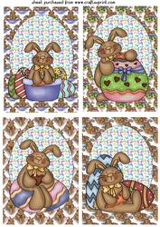 4 Chocolate Easter Bunny Toppers