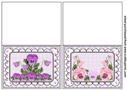 2 Lilac Pansy Notelets